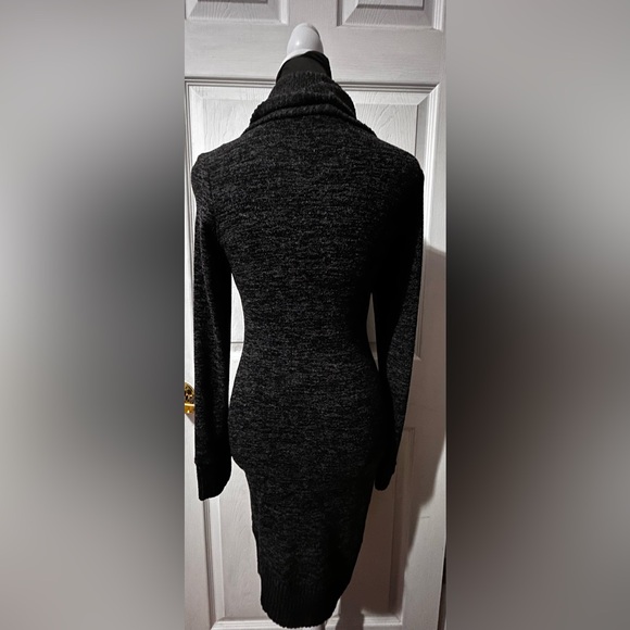 Dark Gray Turtleneck Sweater Dress - Picture 2 of 5